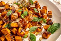 Maple-Roasted Sweet Potatoes with Whipped Feta and Hot Honey