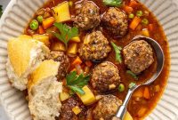 Hearty Homemade Beef Meatball Soup Recipe