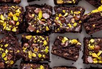 Fudgy Pistachio Brownies with Rich Chocolate and Crunchy Nuts