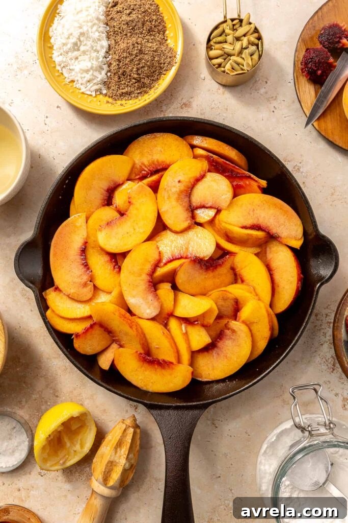 Bubbling peach filling