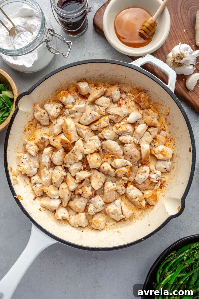 browning chicken in pan
