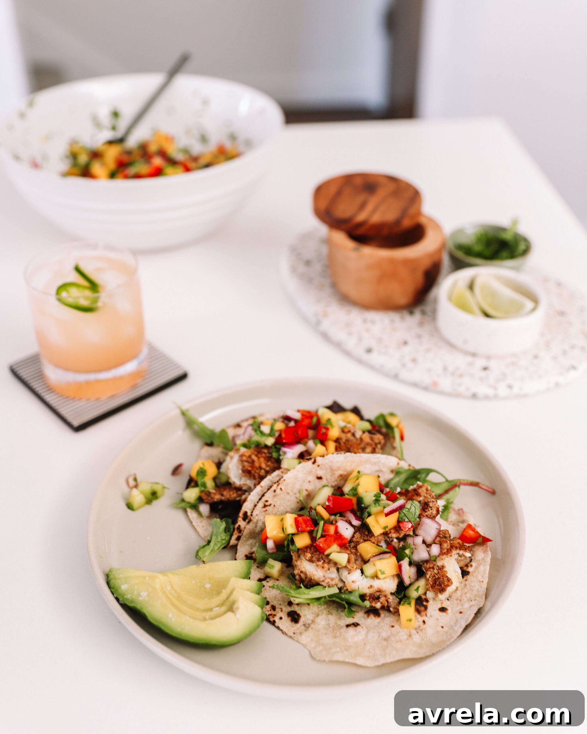 Virtual Mexican Fiesta at Home: Tacos, Margaritas & Mango Pico 4 Finished fish tacos