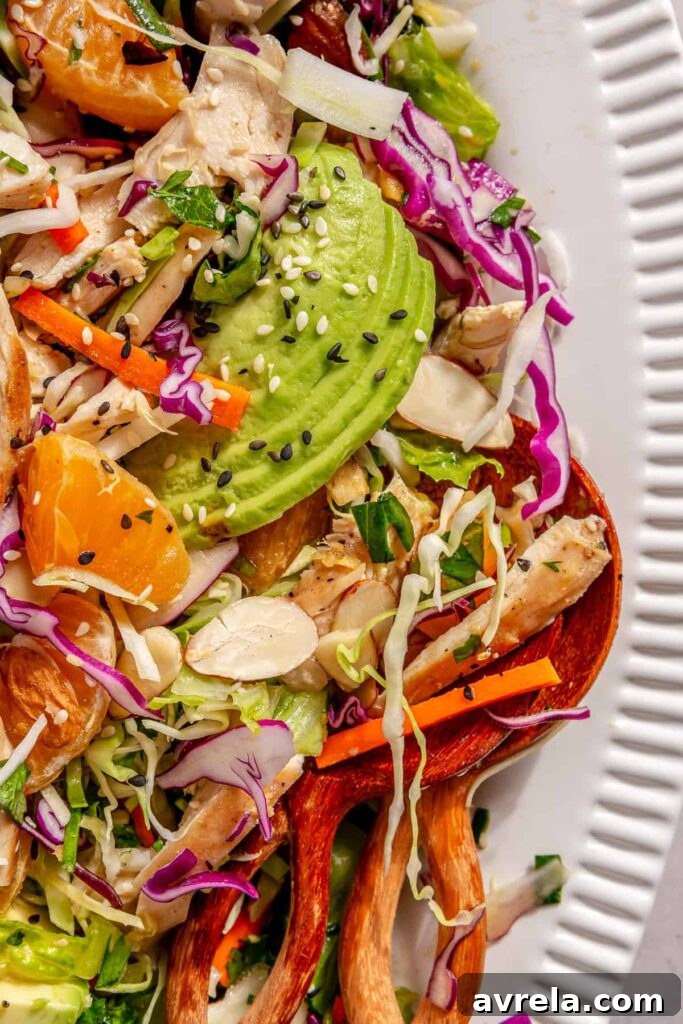 crunchy Asian chopped chicken salad with sesame ginger dressing
