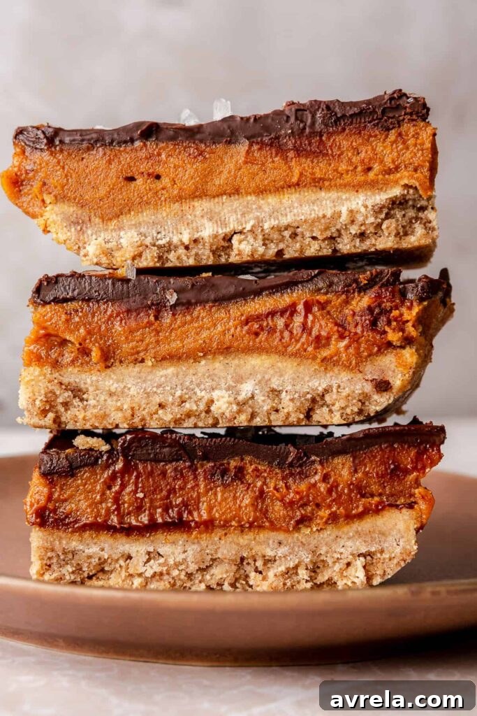 Pumpkin Twix Bars Recipe: Homemade Caramel Chocolate Squares 5 img 48510 4