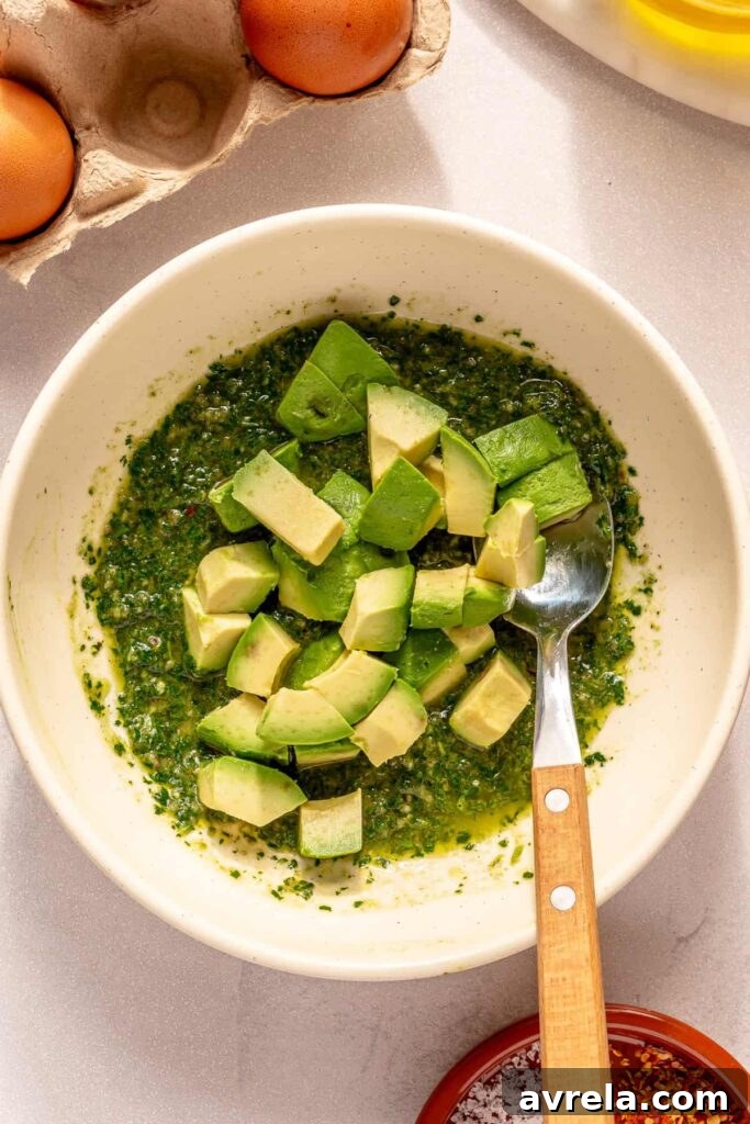 Avocado Chimichurri Breakfast Tacos with Lime Crema 6 Chimichurri close-up