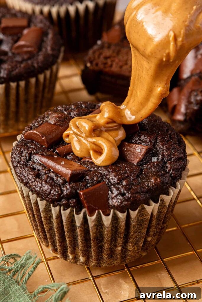 Double Chocolate Zucchini Blender Muffins