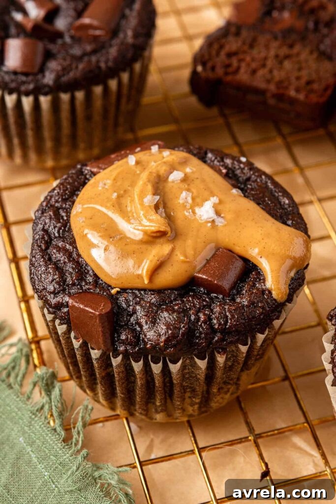 Plate of double chocolate zucchini muffins