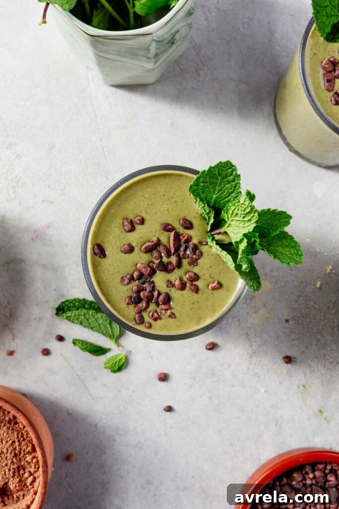 Blended smoothie in glass