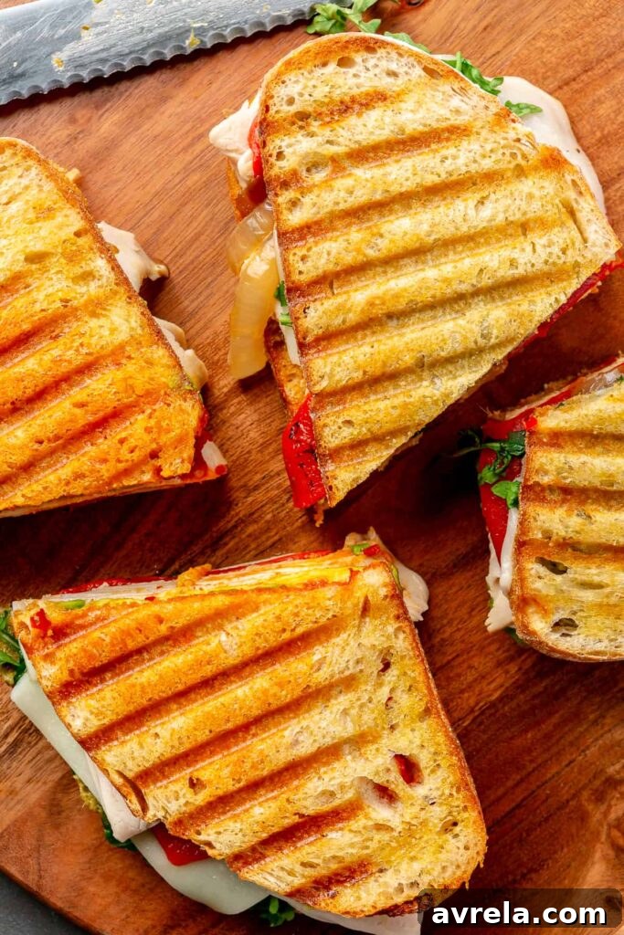 delicious pressed turkey panini