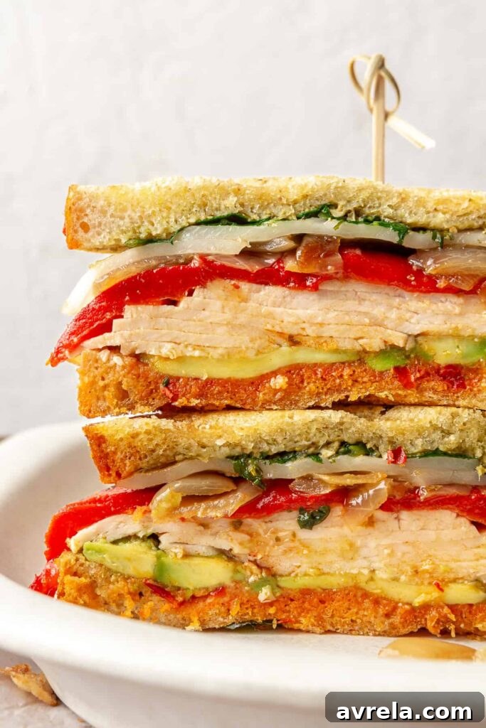 Avocado Turkey Pesto Panini on sourdough