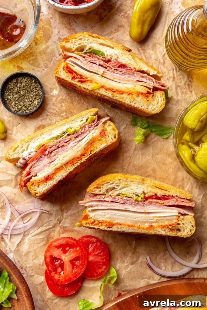 Italian Sub Panini Recipe: Classic Cold Italian Sandwiches 4 homemade italian sub sandwich with oil and vinegar dressing