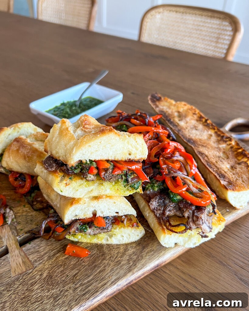 3 Easy Holiday Dinners You Can Make This Week 3 Toasty Baguette Steak Sandwiches with Chimichurri