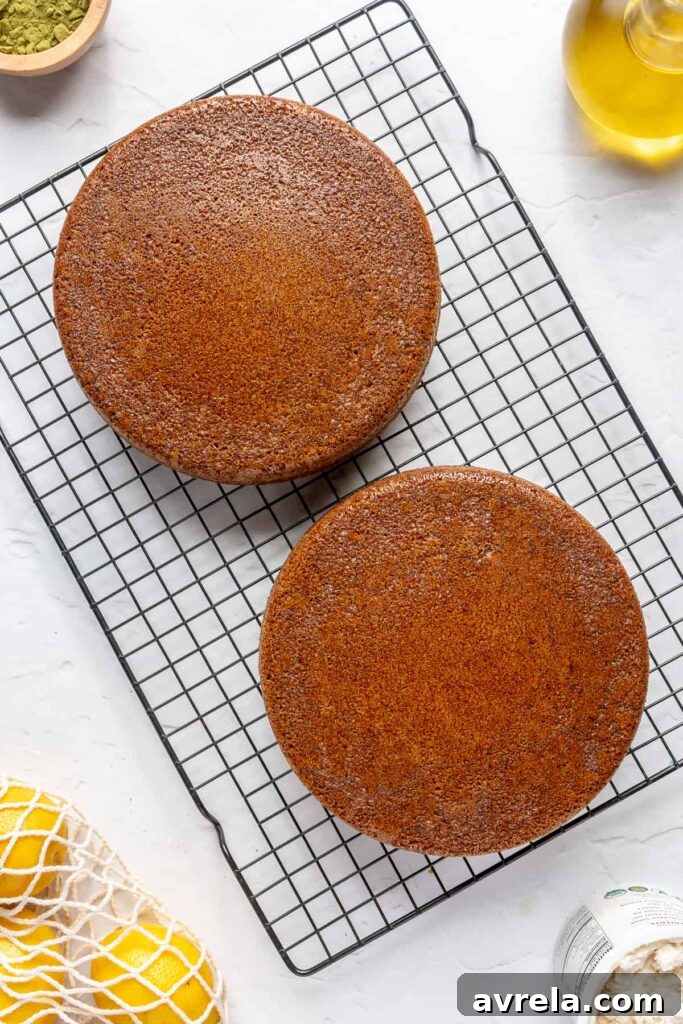 Gluten-Free Vanilla Cake with Matcha and Lemon Zest 12 Close-up view of the soft, moist texture of gluten-free vanilla cake with matcha & lemon.