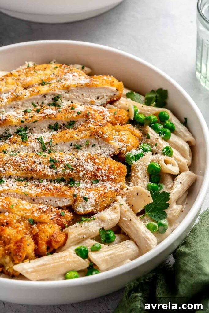 gf chicken milanese alfredo