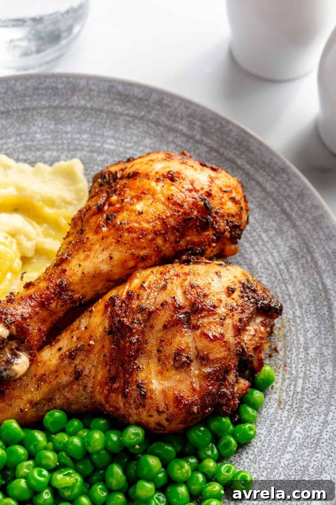Crispy Seasoned Chicken Drumsticks with Savory Spice Rub 6 Drumsticks and sides