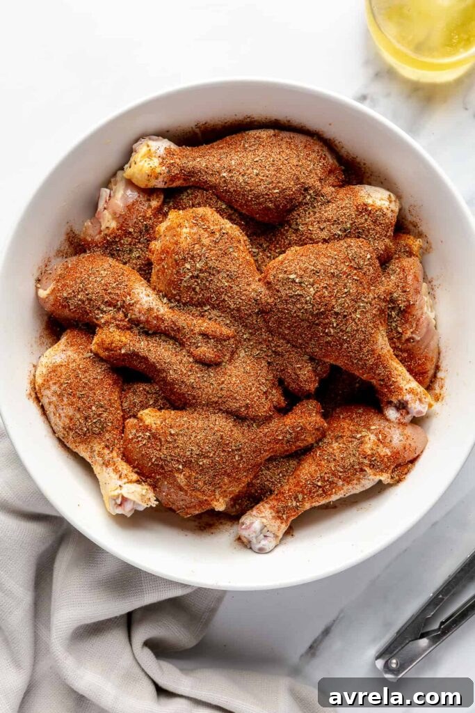 Crispy Seasoned Chicken Drumsticks with Savory Spice Rub 10 Drumsticks ready to serve