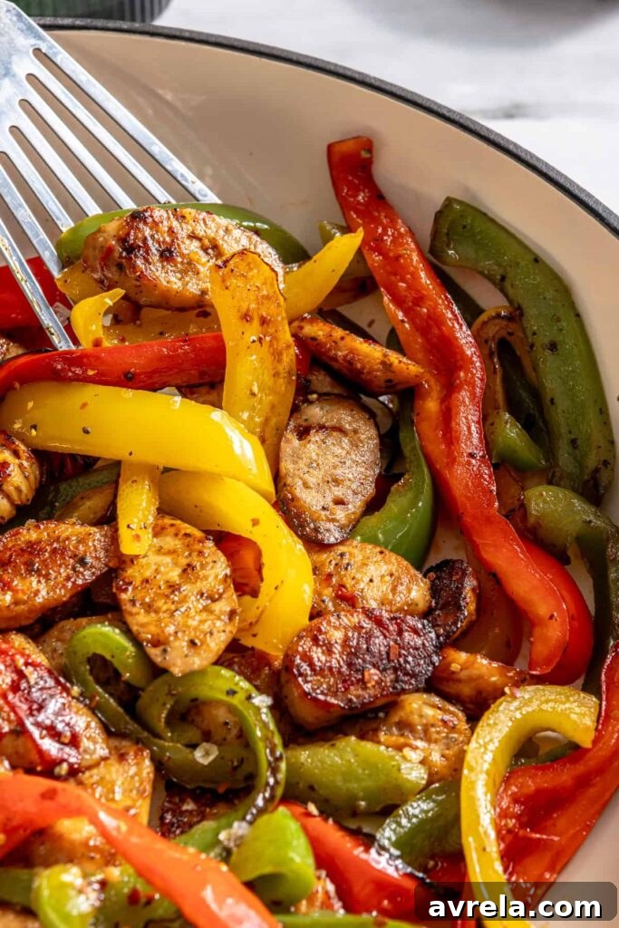 15-Minute Chicken Saausage & Peppers Skillet with Bone Broth Rice 11 15-minute chicken sausage and peppers skillet with bone broth rice