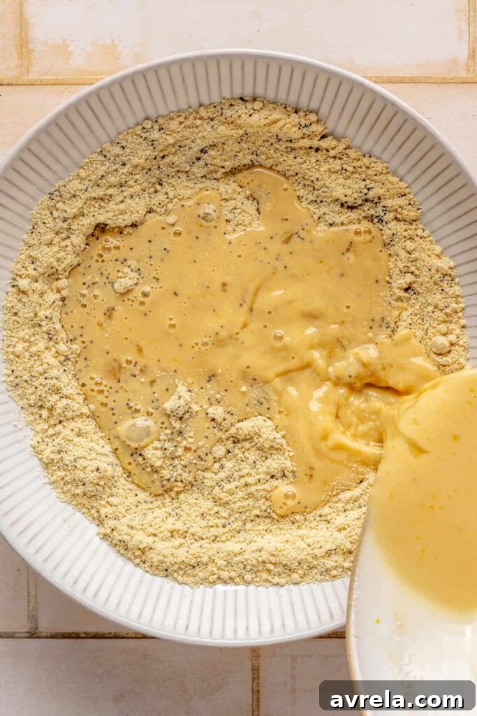 Gluten-free lemon poppyseed pancake batter with protein powder