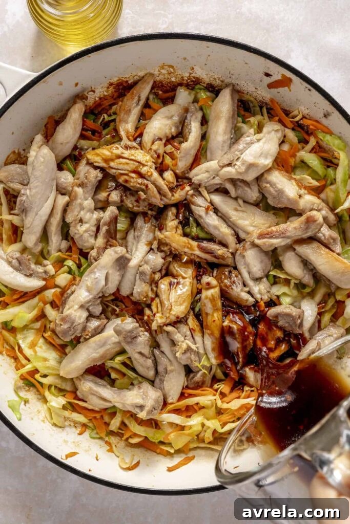 Sticky Honey-Garlic Chicken with Glass Noodles Recipe 14 One-pan honey garlic chicken with glass noodles and vegetables