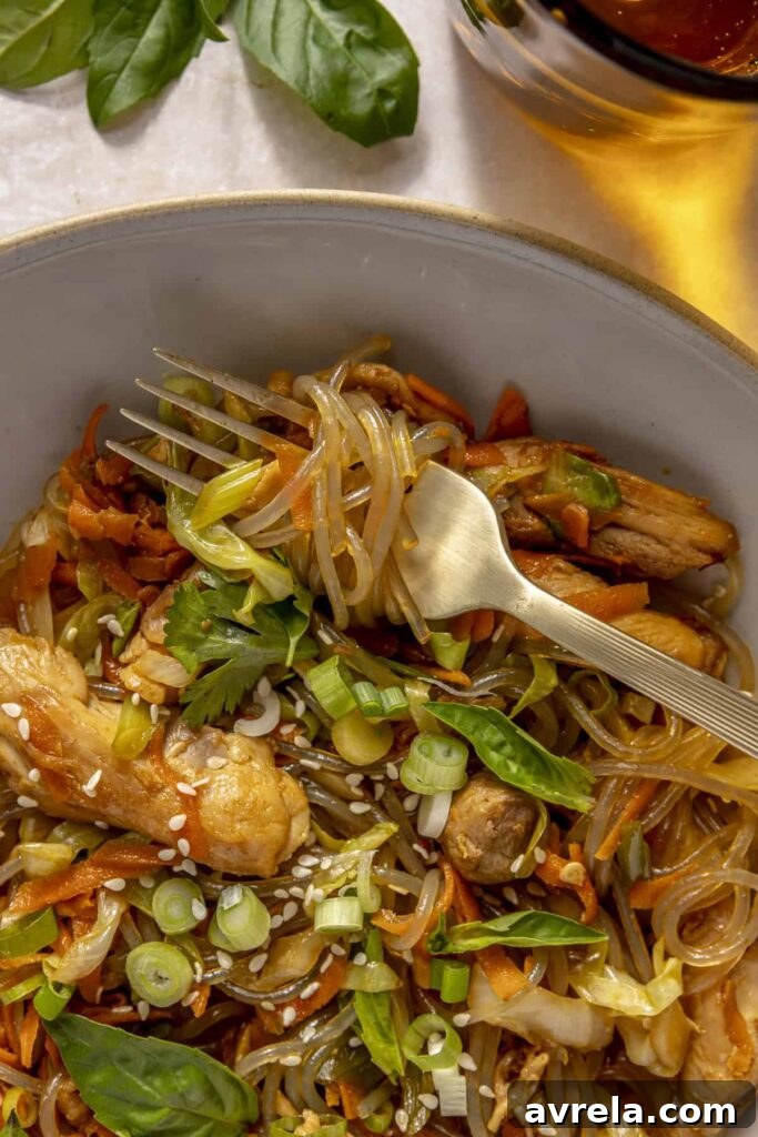 Sticky Honey-Garlic Chicken with Glass Noodles Recipe 18 Healthy honey garlic chicken glass noodles with vegetables, gluten-free dinner recipe