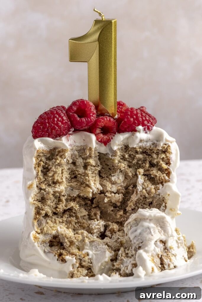 healthy gluten free birthday smash cake for a baby