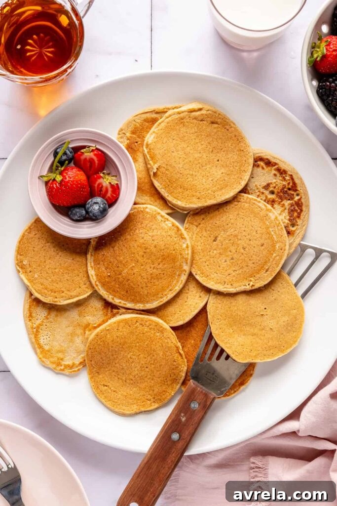Serving pancakes