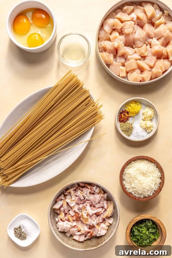Carbonara ingredients homemade