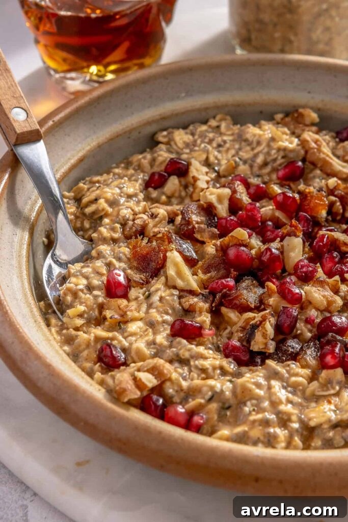 Pumpkin overnight oats closeup