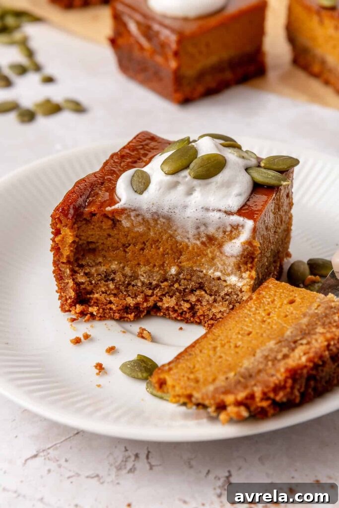 Pumpkin pie bars on a plate
