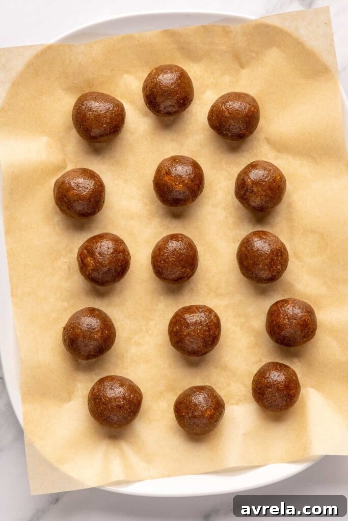 Frozen gingerbread protein balls, firm and ready for serving or storage