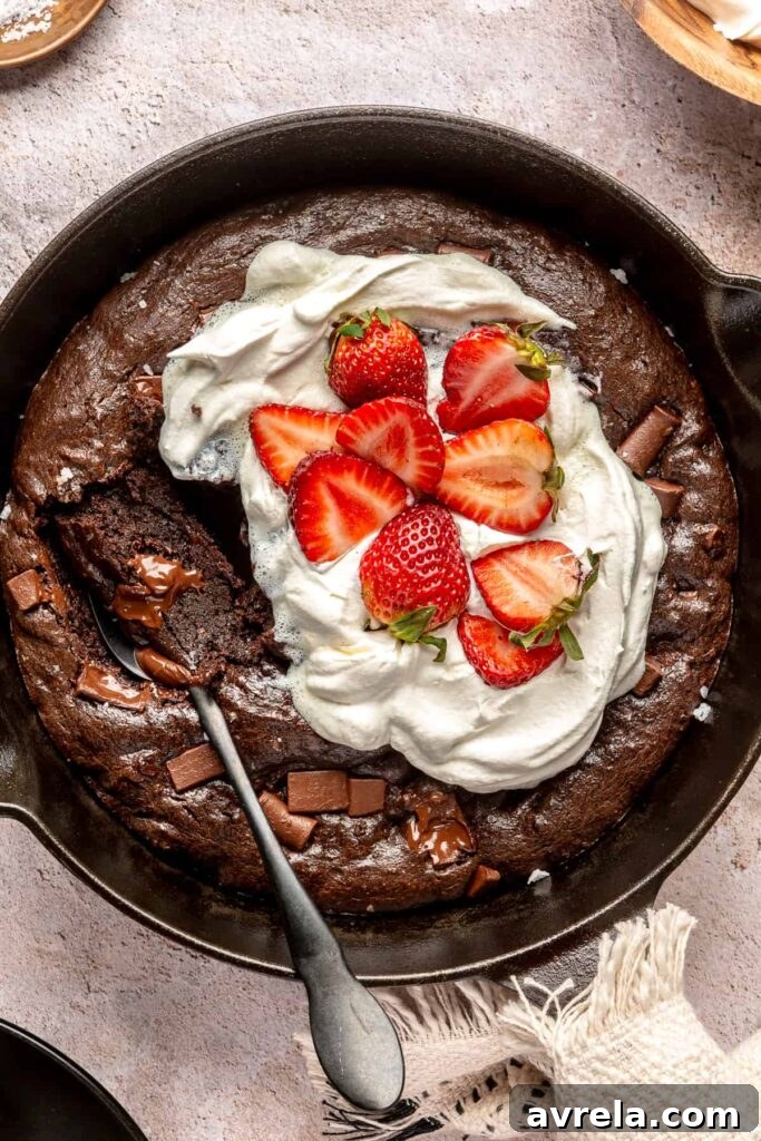 tahini chocolate cookie skillet