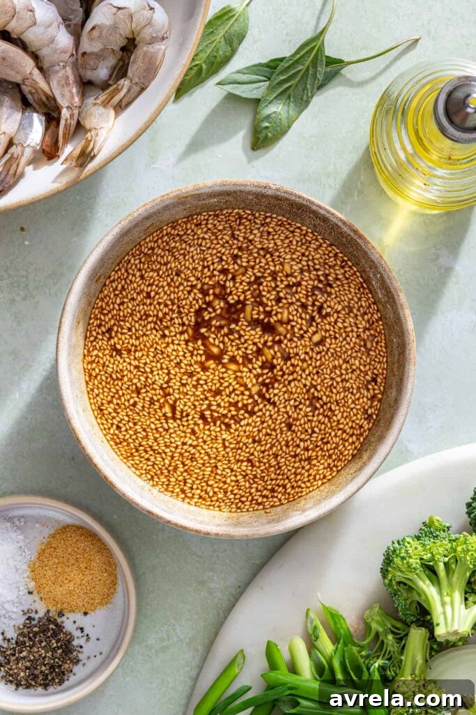 fully mixed homemade shrimp stir fry sauce