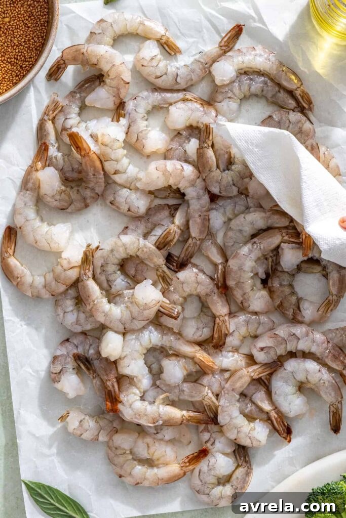 Preparing shrimp for shrimp stir fry with simple seasoning