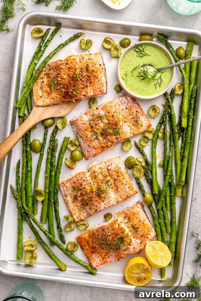 Easy sheet pan salmon and asparagus recipe for a healthy weeknight dinner