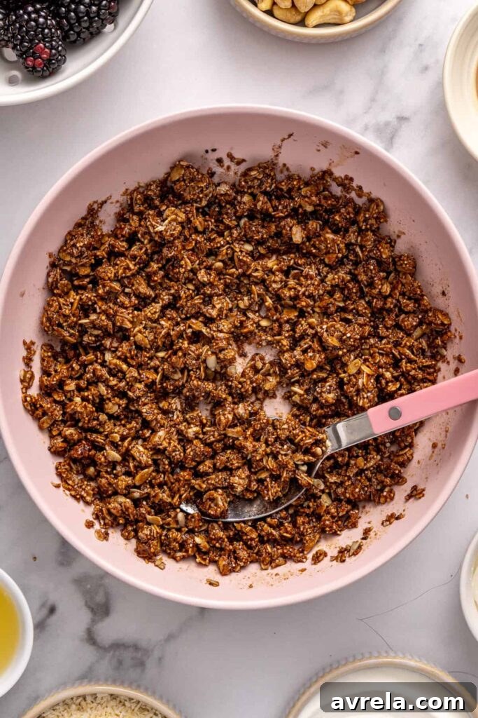 Mixing ingredients for healthy blackberry cobbler bars crust