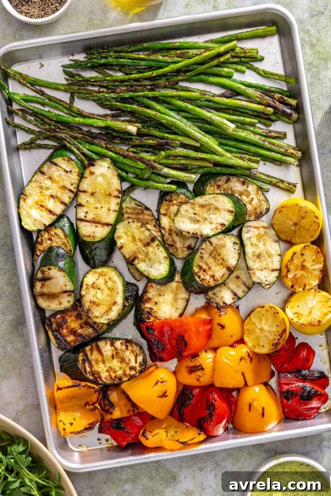 Charred vegetables resting after grilling for a healthy dinner