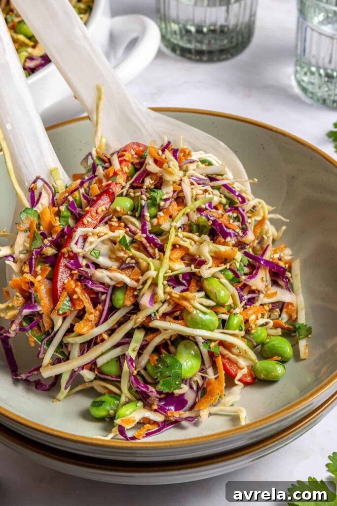 10 Refreshing Summer Salad Recipes for Warm-Weather Meals 2 Serving crunchy peanut cabbage salad into individual bowl