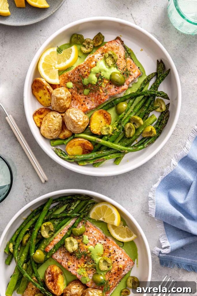 12 Delicious Gluten-Free Meal Ideas for Every Day 4 Salmon and asparagus plated with potatoes and fresh herbs
