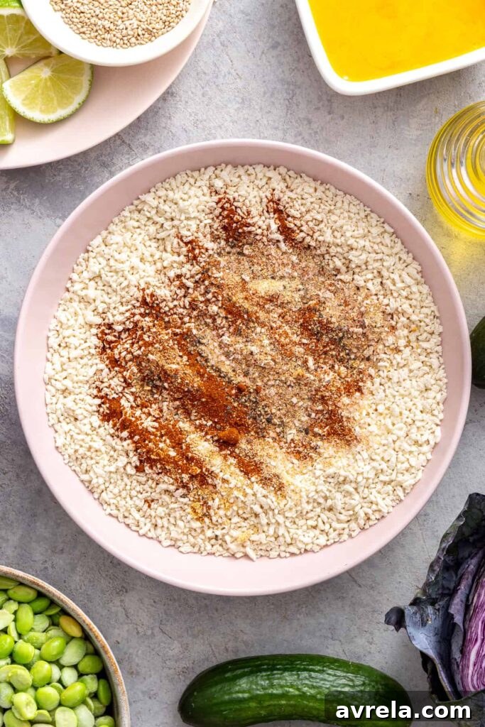 Gluten-free panko breadcrumbs mixed with smoked paprika, garlic powder and seasonings for crispy bang bang shrimp.