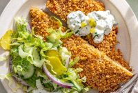 Dill Pickle Chicken Cutlet with Creamy Dill Salad