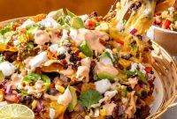 Air Fryer Beef Nachos with High-Protein Cottage Cheese Queso