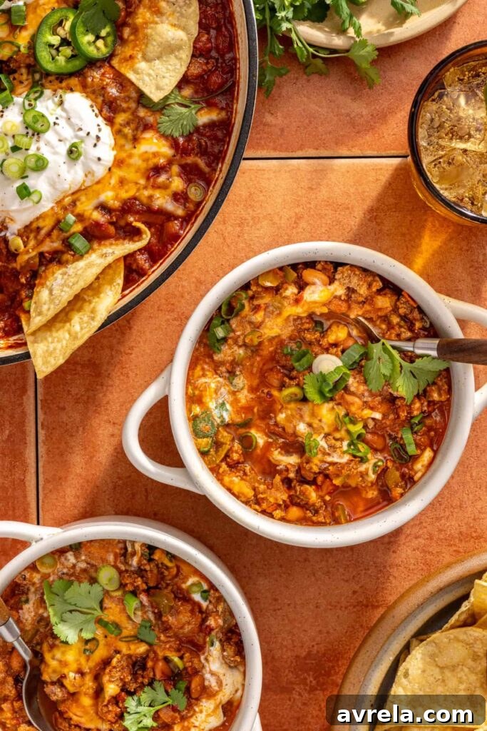 Cheesy chili skillet