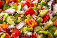 Mediterranean Chopped Chickpea Salad with Herbed Lemon Dressing