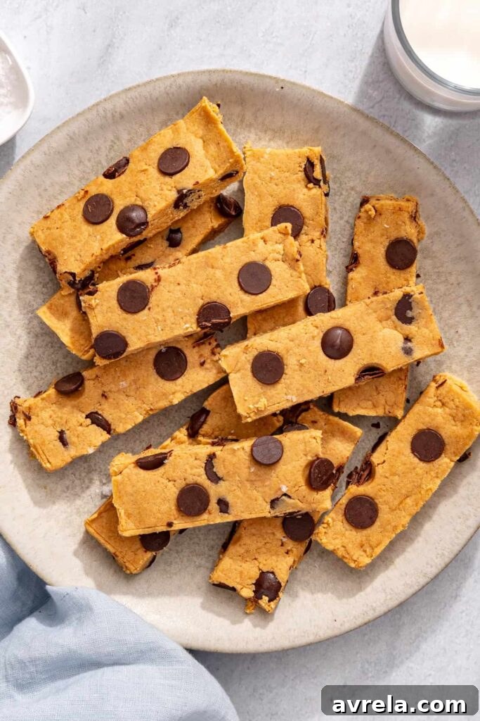 Healthy no-bake peanut butter protein bars ready to eat