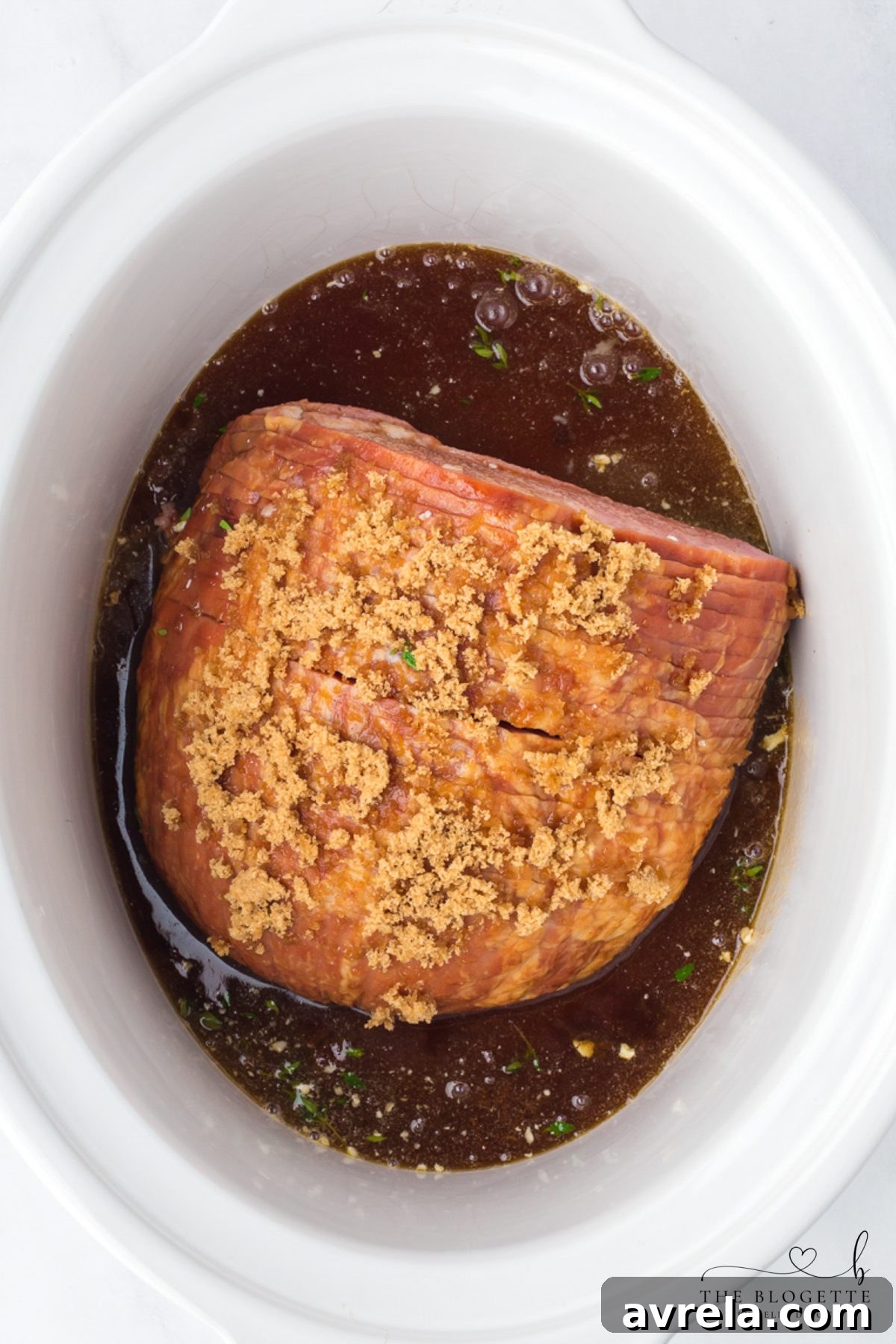 Add brown sugar to ham